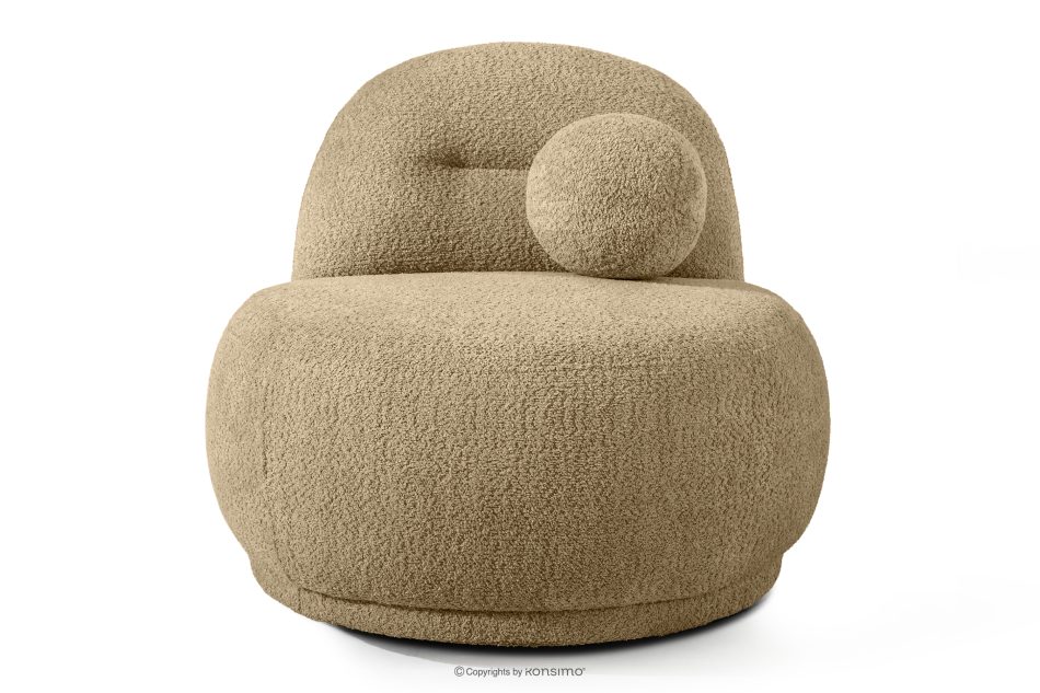 MALVE Kreslo z bouclé tkaniny v štýle Japandi tmavo béžové tmavo béžová - obrázok 0