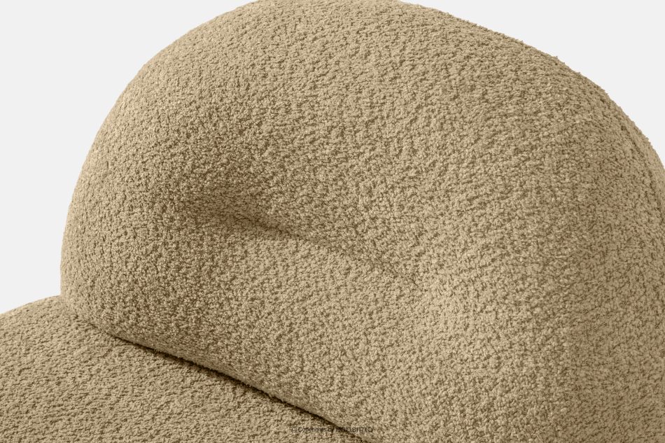 MALVE Kreslo z bouclé tkaniny v štýle Japandi tmavo béžové tmavo béžová - obrázok 6