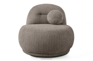 MALVE, https://konsimo.sk/kolekcie/malve/ Kreslo z bouclé tkaniny v štýle Japandi chladná hnedá chladná hnedá - obrázok