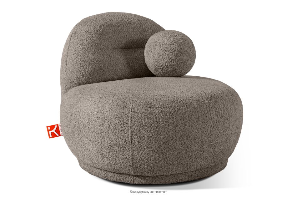 MALVE Kreslo z bouclé tkaniny v štýle Japandi chladná hnedá chladná hnedá - obrázok 2