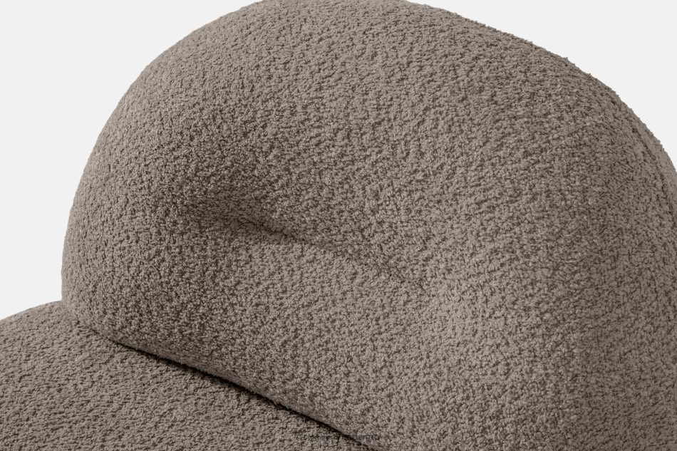 MALVE Kreslo z bouclé tkaniny v štýle Japandi chladná hnedá chladná hnedá - obrázok 6