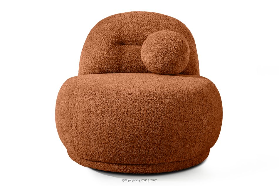 MALVE Kreslo z bouclé tkaniny v štýle Japandi červené červená - obrázok 0