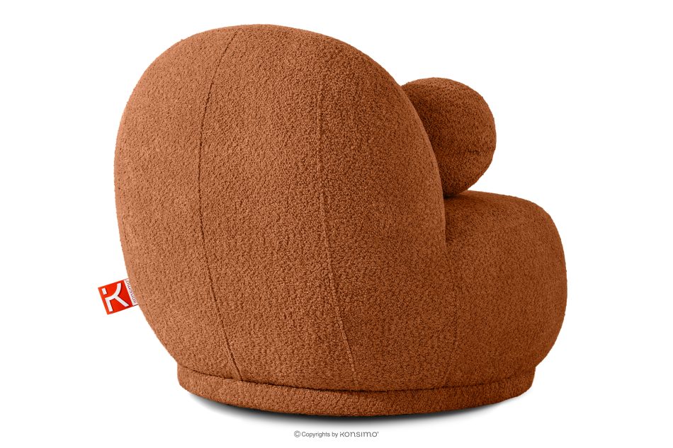 MALVE Kreslo z bouclé tkaniny v štýle Japandi červené červená - obrázok 3