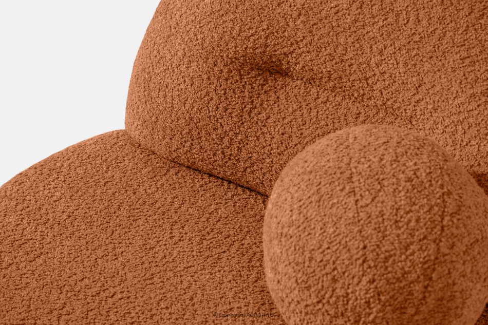 MALVE Kreslo z bouclé tkaniny v štýle Japandi červené červená - obrázok 4