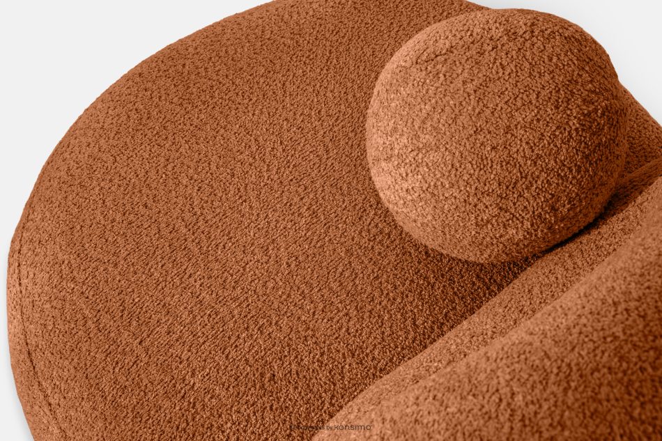 MALVE Kreslo z bouclé tkaniny v štýle Japandi červené červená - obrázok 5