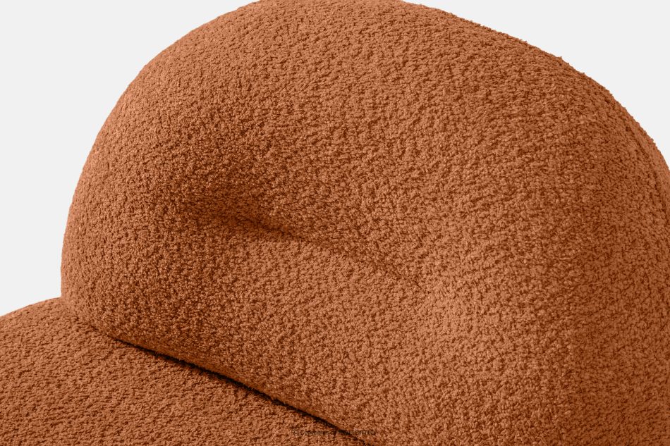 MALVE Kreslo z bouclé tkaniny v štýle Japandi červené červená - obrázok 6