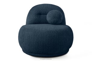 MALVE, https://konsimo.sk/kolekcie/malve/ Kreslo z bouclé tkaniny v štýle Japandi tmavomodré tmavo modrá - obrázok