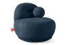 MALVE Kreslo z bouclé tkaniny v štýle Japandi tmavomodré tmavo modrá - obrázok 3