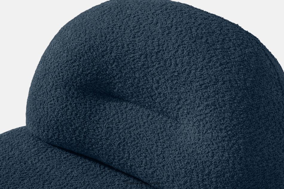 MALVE Kreslo z bouclé tkaniny v štýle Japandi tmavomodré tmavo modrá - obrázok 6