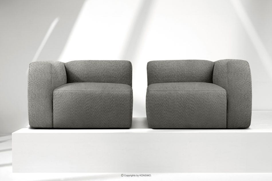 BUFFO Mäkká dvojmiestna pohovka z ocele bouclé tkaniny ocel - obrázok 8