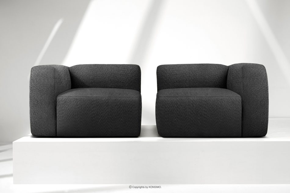 BUFFO Mäkká dvojmiestna pohovka z tmavo šedej bouclé tkaniny tmavě šedá - obrázok 8