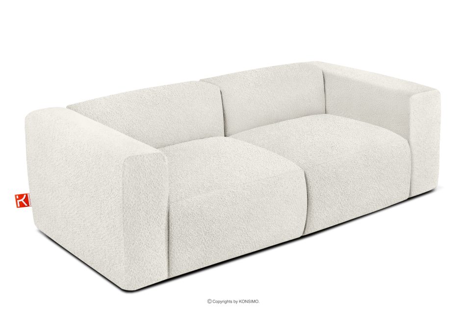 BUFFO Mäkká dvojmiestna pohovka z bielej bouclé tkaniny bílá - obrázok 2