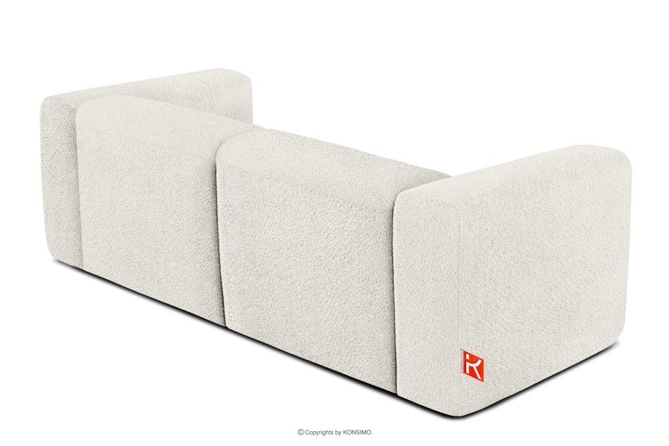 BUFFO Mäkká dvojmiestna pohovka z bielej bouclé tkaniny bílá - obrázok 3