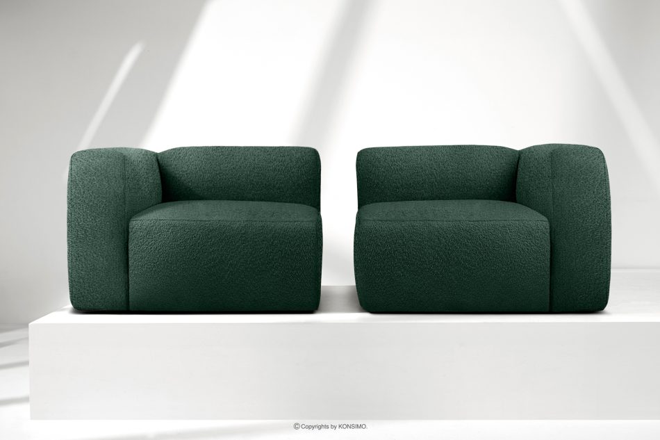 BUFFO Mäkká dvojmiestna pohovka z tmavo zelenej bouclé tkaniny tmavě zelená - obrázok 8