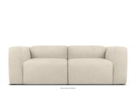 Mäkká dvojmiestna pohovka zo svetlo béžovej bouclé tkaniny