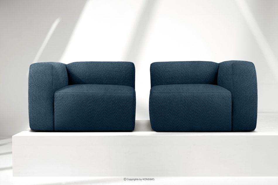 BUFFO Mäkká dvojmiestna pohovka z tmavomodrej bouclé tkaniny tmavě modrá - obrázok 8