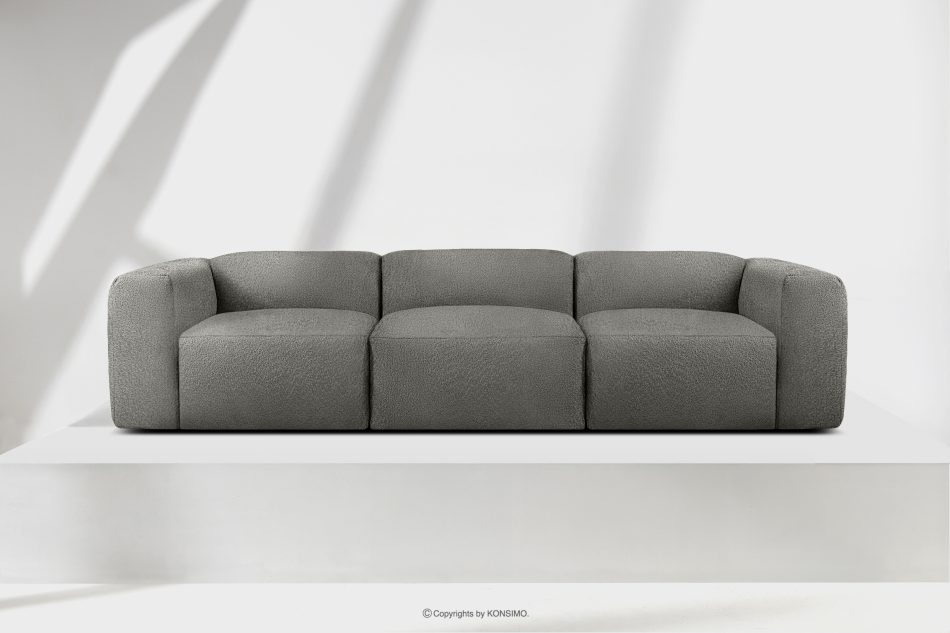 BUFFO Mäkká trojmiestna pohovka z ocele bouclé látky ocel - obrázok 1