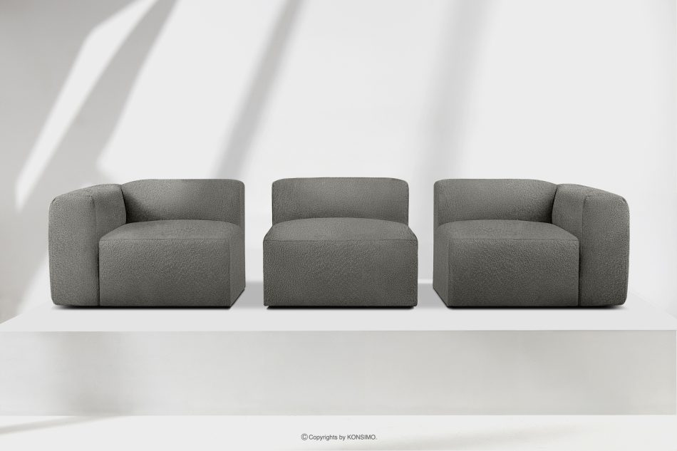 BUFFO Mäkká trojmiestna pohovka z ocele bouclé látky ocel - obrázok 8