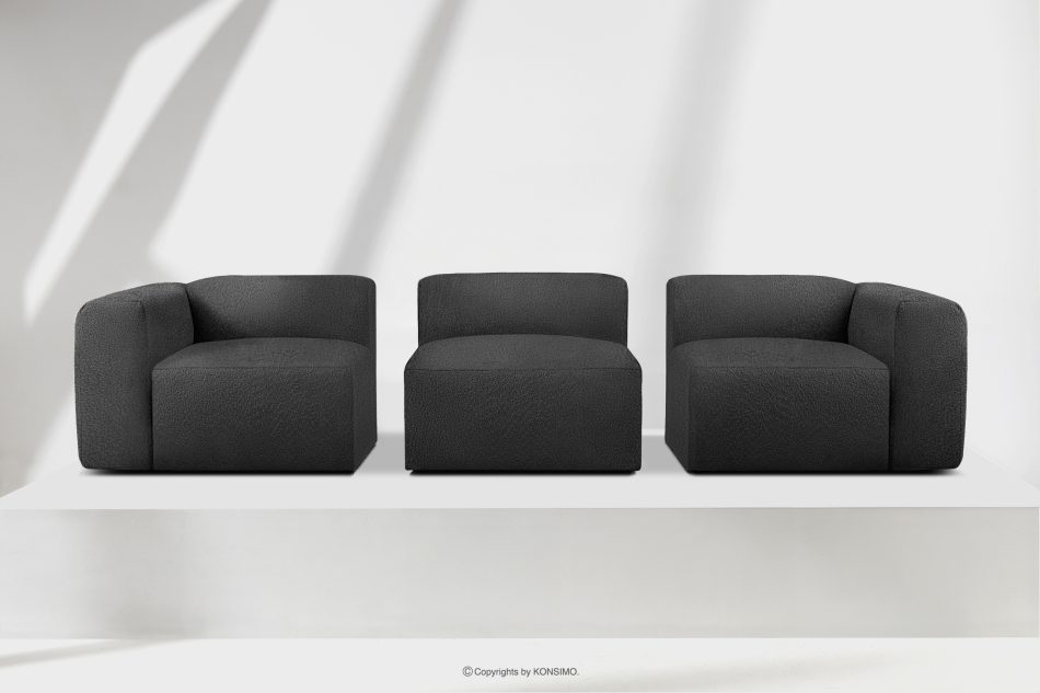 BUFFO Mäkká trojmiestna pohovka z tmavošedej bouclé látky tmavě šedá - obrázok 8