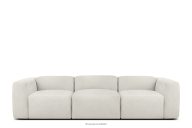 Mäkká trojmiestna pohovka z bielej bouclé látky