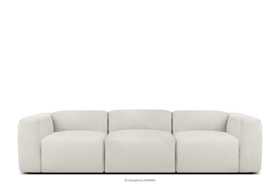 BUFFO Mäkká trojmiestna pohovka z bielej bouclé látky bílá - obrázok 0