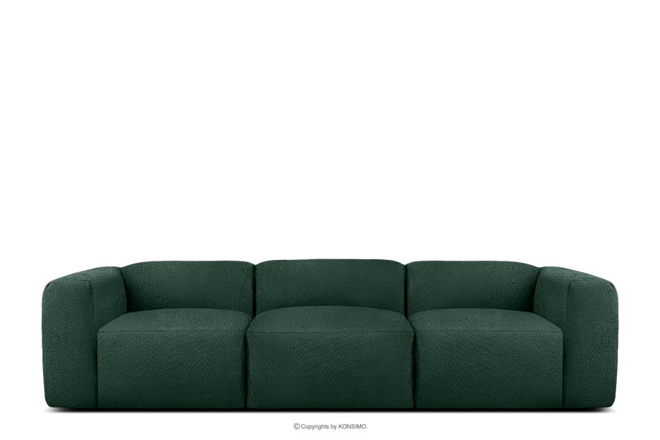 BUFFO Mäkká trojmiestna pohovka z tmavozelenej bouclé látky tmavě zelená - obrázok 0