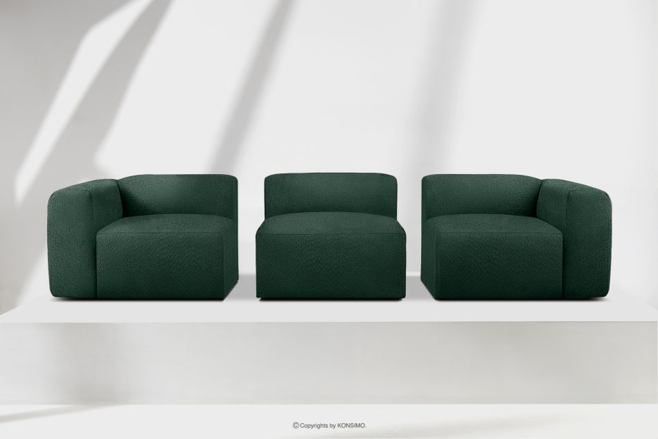 BUFFO Mäkká trojmiestna pohovka z tmavozelenej bouclé látky tmavě zelená - obrázok 8