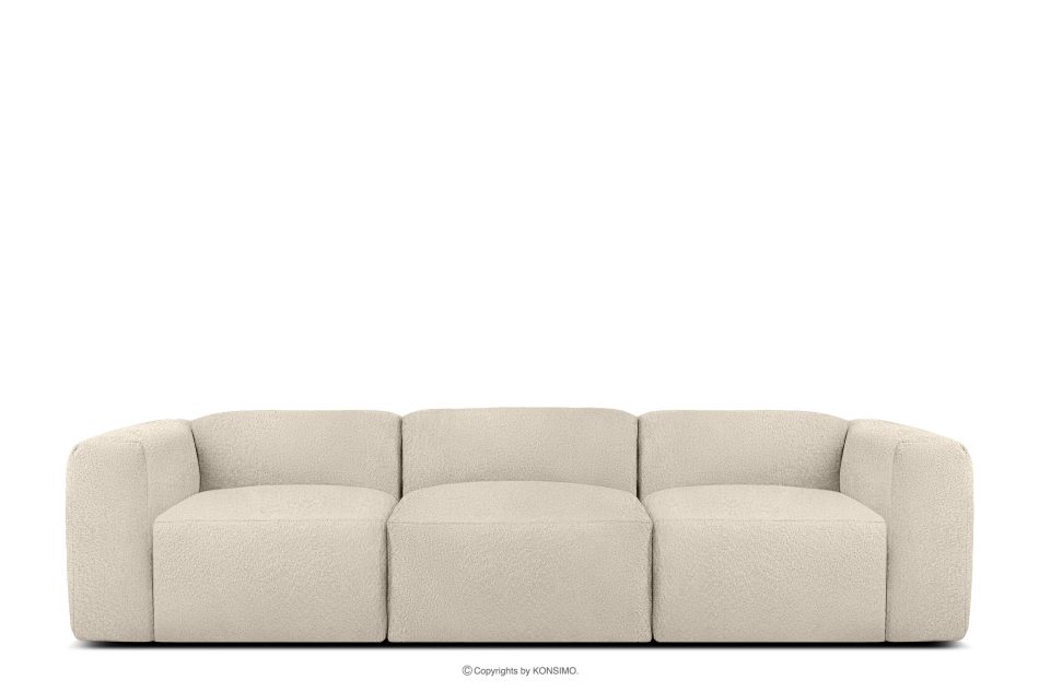 BUFFO Mäkká trojmiestna pohovka zo svetlo béžovej bouclé látky světle béžová - obrázok 0