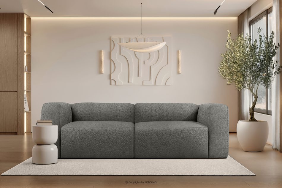 BUFFO Mäkká 25-miestna pohovka z ocele bouclé tkaniny ocel - obrázok 9