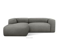 Mäkká rohová pohovka z bouclé tkaniny ľavá oceľová
