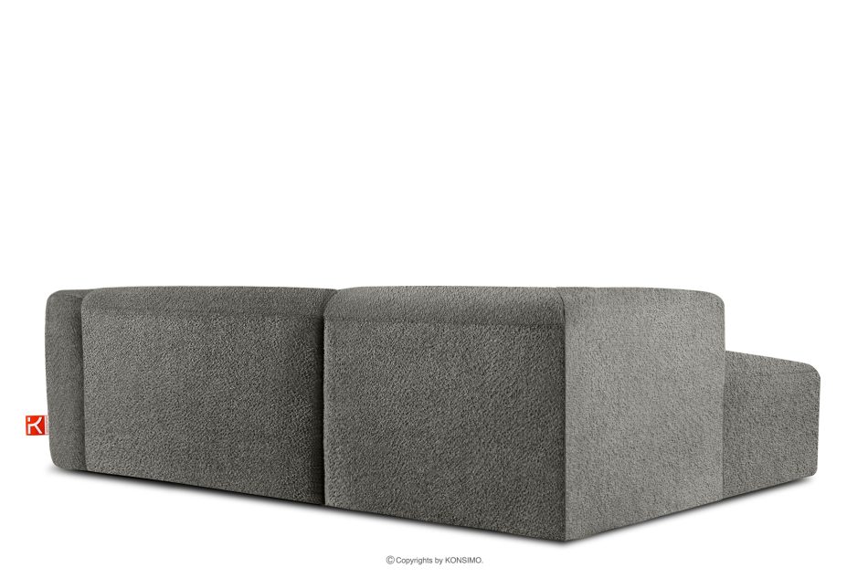 BUFFO Mäkká rohová pohovka z bouclé tkaniny ľavá oceľová ocel - obrázok 3