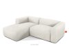 BUFFO Mäkká rohová pohovka z bouclé tkaniny ľavá biela bílá - obrázok 3