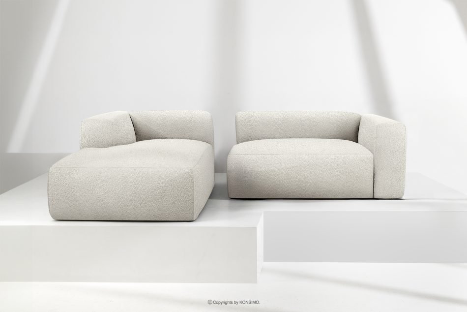 BUFFO Mäkká rohová pohovka z bouclé tkaniny ľavá biela bílá - obrázok 8