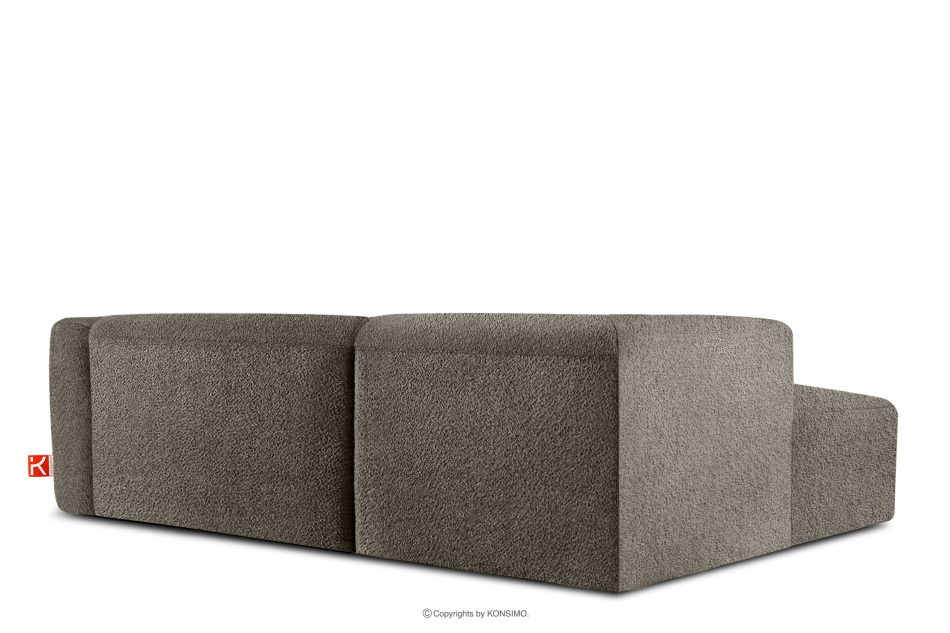 BUFFO Mäkká rohová pohovka z bouclé tkaniny ľavá chladná hnedá studená hnědá - obrázok 3