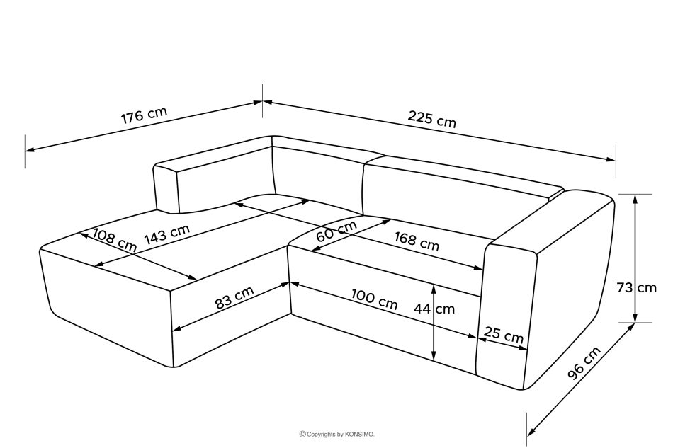 BUFFO Mäkká rohová pohovka z bouclé tkaniny ľavá svetlo béžová světle béžová - obrázok 10