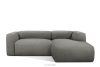 BUFFO Mäkká rohová pohovka z bouclé tkaniny pravá oceľová ocel - obrázok 1