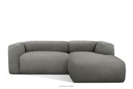 Mäkká rohová pohovka z bouclé tkaniny pravá oceľová