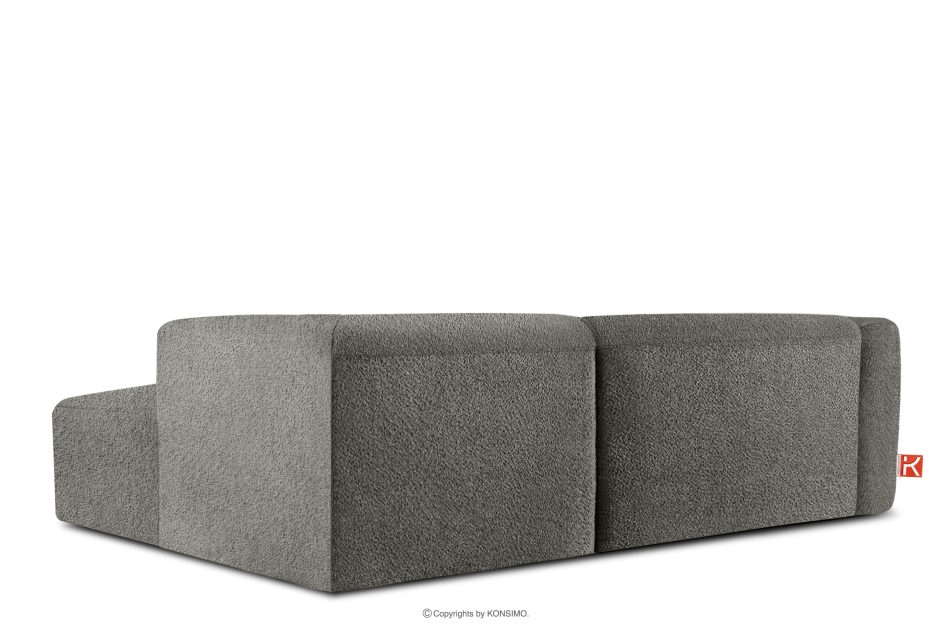 BUFFO Mäkká rohová pohovka z bouclé tkaniny pravá oceľová ocel - obrázok 3