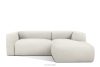 BUFFO Mäkká rohová pohovka z bouclé tkaniny pravá biela bílá - obrázok 1