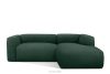 Mäkká rohová pohovka z bouclé tkaniny pravá tmavozelená