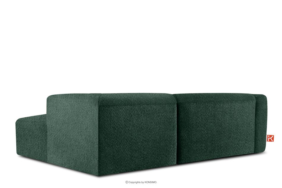 BUFFO Mäkká rohová pohovka z bouclé tkaniny pravá tmavozelená tmavě zelená - obrázok 3