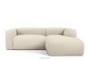 BUFFO Mäkká rohová pohovka z bouclé tkaniny pravá svetlo béžová světle béžová - obrázok 1