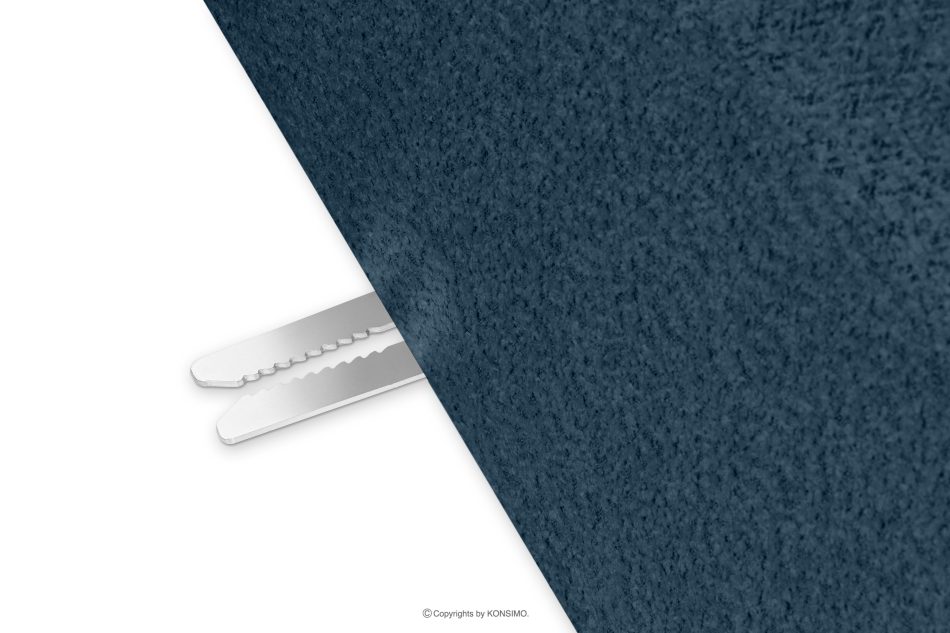 BUFFO Mäkká rohová pohovka z bouclé tkaniny pravá tmavomodrá tmavě modrá - obrázok 5