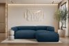 BUFFO Mäkká rohová pohovka z bouclé tkaniny pravá tmavomodrá tmavě modrá - obrázok 10