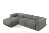 BUFFO Veľká mäkká rohová pohovka z bouclé tkaniny ľavá strana oceľová ocel - obrázok 3