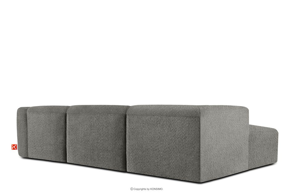 BUFFO Veľká mäkká rohová pohovka z bouclé tkaniny ľavá strana oceľová ocel - obrázok 3