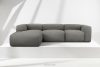BUFFO Veľká mäkká rohová pohovka z bouclé tkaniny ľavá strana oceľová ocel - obrázok 2
