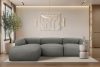 BUFFO Veľká mäkká rohová pohovka z bouclé tkaniny ľavá strana oceľová ocel - obrázok 10