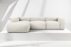 BUFFO Veľká mäkká rohová pohovka z bouclé tkaniny ľavá strana biela bílá - obrázok 2