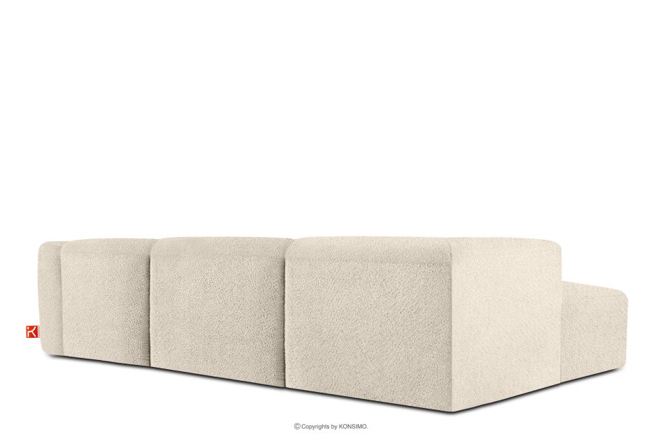 BUFFO Veľká mäkká rohová pohovka z bouclé tkaniny ľavá svetlo béžová světle béžová - obrázok 3